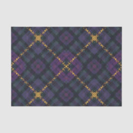 BLACK PURPLE GOLD GLITTER CHRISTMAS PLAID TISSUEPAPIER