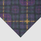 BLACK PURPLE GOLD GLITTER CHRISTMAS PLAID TISSUEPAPIER (Detail)