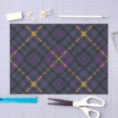 BLACK PURPLE GOLD GLITTER CHRISTMAS PLAID TISSUEPAPIER (Craft)