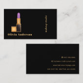 Black Purple Lipstick Makeup Artist MUA  Visitekaartje (Voorkant / Achterkant)