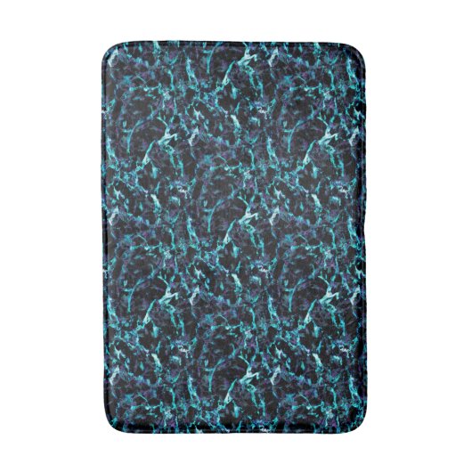 Black Purple & Shocking Electric Aqua Blue Badmat (Voorkant Verticaal)