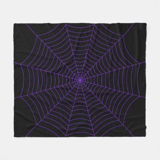 Black purple spider web Halloween pattern Fleece Deken (Voorkant (Horizontaal))