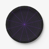 Black purple spider web Halloween pattern Papieren Bordje (Voorkant)