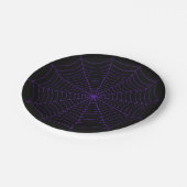 Black purple spider web Halloween pattern Papieren Bordje (Gekanteld)