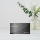Black Purple Steel Curved, Business Card Visitekaartje (Staand voorkant)