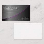 Black Purple Steel Curved, Business Card Visitekaartje (Voorkant / Achterkant)