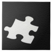 Black Puzzle Piece Tile Tegeltje (Voorkant)