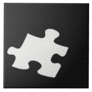 Black Puzzle Piece Tile Tegeltje