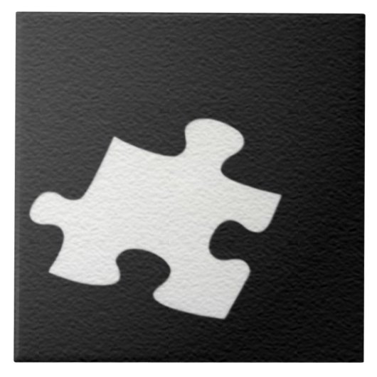 Black Puzzle Piece Tile Tegeltje (Voorkant)