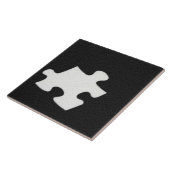 Black Puzzle Piece Tile Tegeltje (Zijkant)
