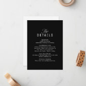 Black QR Code Classy Wedding Details Notitiekaartje (Voorkant / Achterkant in situ)