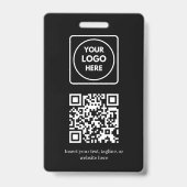 Black QR Code | Modern Business Logo Design Badge (Achterkant)