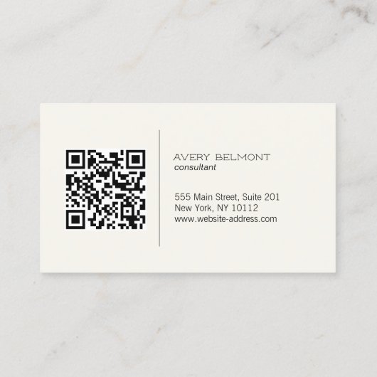 Black QR Code Professional Visitekaartje (Achterkant)