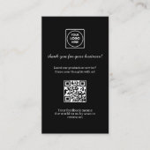 Black QR | Custom Business Feedback Review Link Visitekaartje (Voorkant)