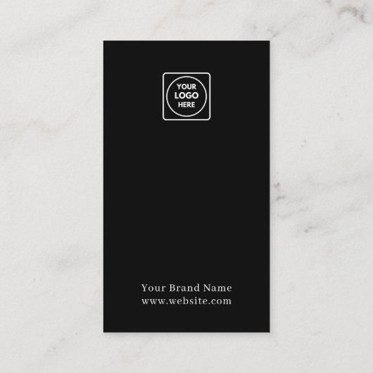 Black QR | Custom Business Feedback Review Link Visitekaartje (Achterkant)