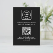 Black QR | Customer Feedback & Review Link Informatiekaartje (Staand voorkant)