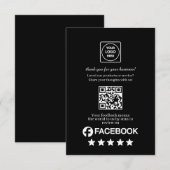 Black QR | Facebook Business Rating Link Informatiekaartje (Voorkant / Achterkant)