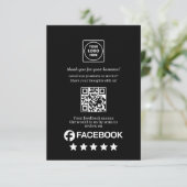 Black QR | Facebook Business Rating Link Informatiekaartje (Staand voorkant)