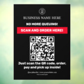 Black | QR-menu Scannen Orde scannen Raamsticker (Vel 3)