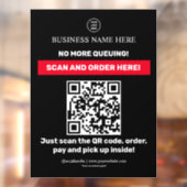 Black | QR-menu Scannen Orde scannen Raamsticker (Vel 2)