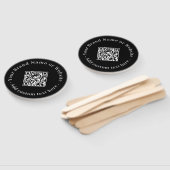 Black QR | Modern Minimalist Round Design Handwaaier (Niet-gemonteerd)