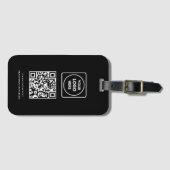 Black QR | Professional Business Logo ID Bagagelabel (Voorkant (horizontaal))
