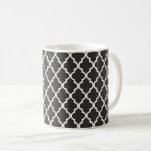 Black Quatrefoil Koffiemok (Voorkant rechts)