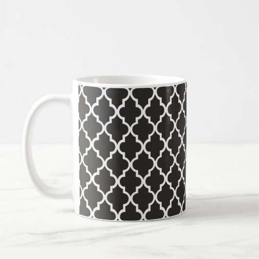 Black Quatrefoil Koffiemok (Links)