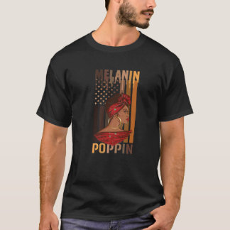 Black Queen African History Melanin - American Fla T-shirt