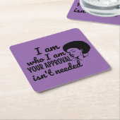 Black Queen Afro African American Kartonnen Onderzetters (Schuin)