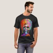 Black Queen Afro Melanin Art T-shirt (Voorkant volledig)