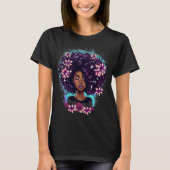 Black Queen Afro Melanin Drift Art Black T-shirt (Voorkant)