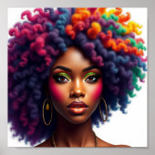 Black queen, afrocentric, blacknificent, woman, me poster (Voorkant)