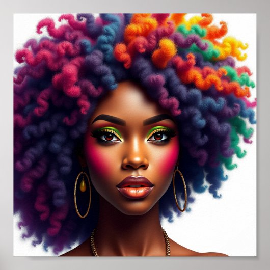 Black queen, afrocentric, blacknificent, woman, me poster (Voorkant)