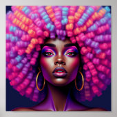 Black queen, afrocentric, blacknificent, woman, me poster (Voorkant)