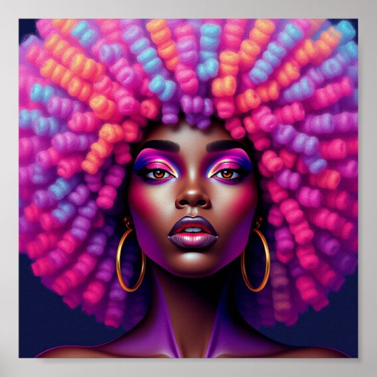 Black queen, afrocentric, blacknificent, woman, me poster (Voorkant)