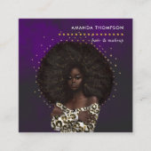 Black Queen Beauty Mode Square Visitekaartje (Voorkant)