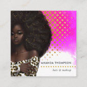 Black Queen Beauty Mode Square Visitekaartje (Voorkant)