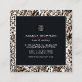 Black Queen Beauty Mode Square Visitekaartje (Achterkant)