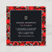 Black Queen Beauty-Mode Vierkante Visitekaartje (Achterkant)