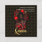 Black Queen Beauty-Mode Vierkante Visitekaartje (Voorkant)