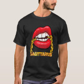 Black Queen Birthday Red Lips Chain Sagittarius Zo T-shirt (Voorkant)