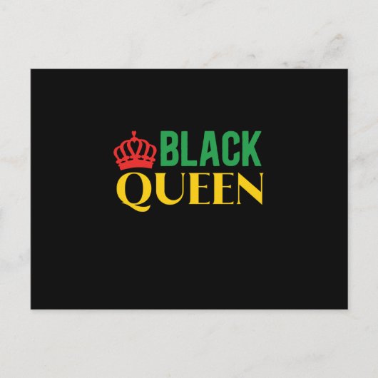 Black Queen Black Woman Aankondigingskaart (Voorkant)