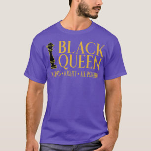 Black Queen Chess Piece Gold African American T-shirt