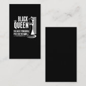 Black Queen Chess Piece Proud Black Women Visitekaartje (Voorkant / Achterkant)