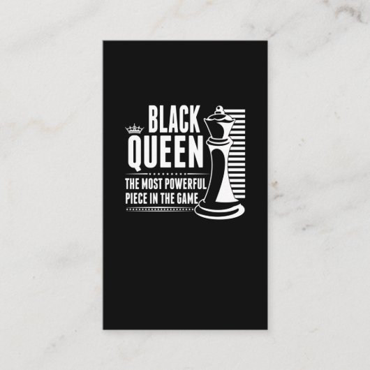 Black Queen Chess Piece Proud Black Women Visitekaartje (Voorkant)