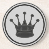 Black Queen Chess Piece Zandsteen Onderzetter (Voorkant)