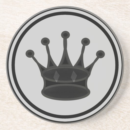 Black Queen Chess Piece Zandsteen Onderzetter (Voorkant)