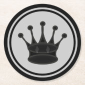 Black Queen Chess Ronde Kartonnen Onderzetter (Voorkant)