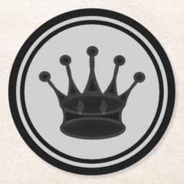 Black Queen Chess Ronde Kartonnen Onderzetter